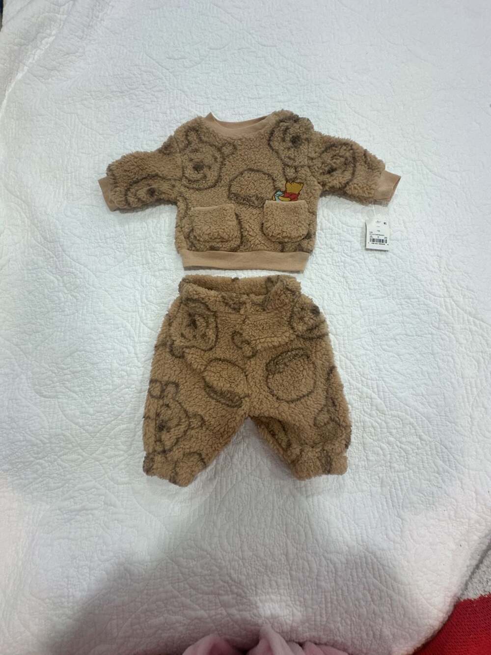 Disney Baby Winnie the Pooh Faux Shearling Teddy Bear Sweatshirt and Pants Set